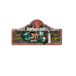Hot Selling Decor Wall Hanging Motorcycle Decorative Wooden Signs Printing Wall Plaque