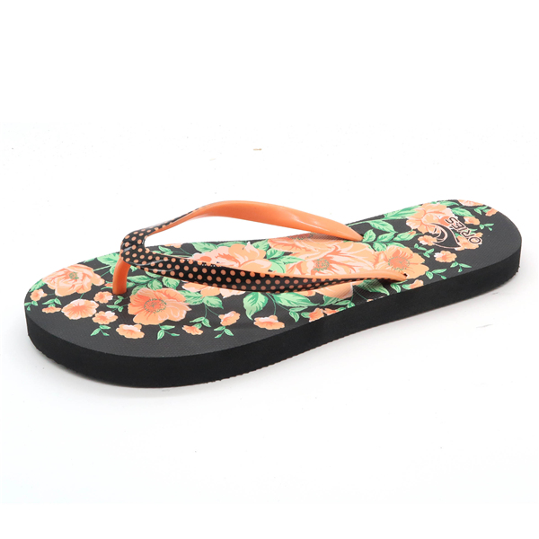 Personalizado Moda Especial Película de PVC Agradable superior Impresión Cómoda PE para mujer Chanclas Sandalias AH-8P026 -Ories