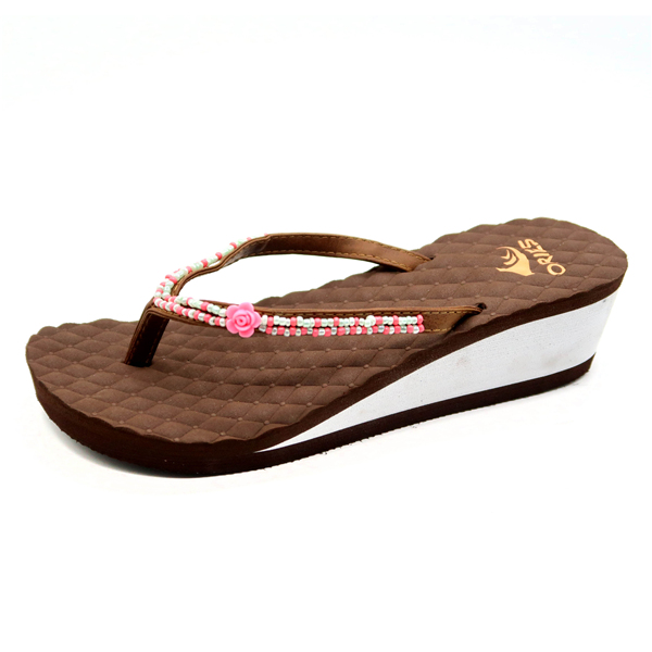 Perles cousues Semelle de massage Semelle confortable Eva Mules à talons hauts pour femmes Tongs AH-8E034 - Frises