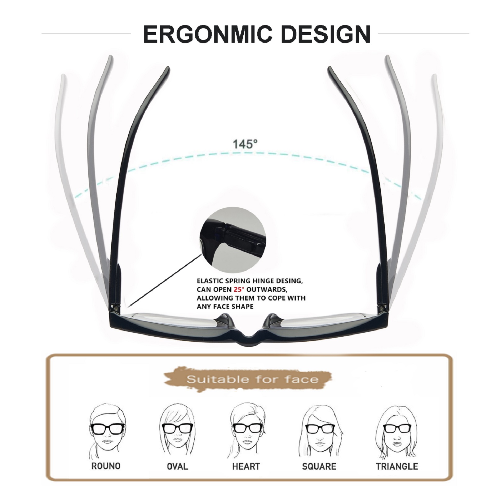 Oversized Reading Glasses for Women Retro Oprah Style Blue Light Blocking Reader Anti Glare Eyeglasses W/Spring Hinge
