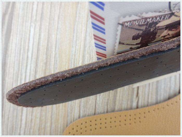 Breathable Full Grain Thin Leather Insole Arch Supports