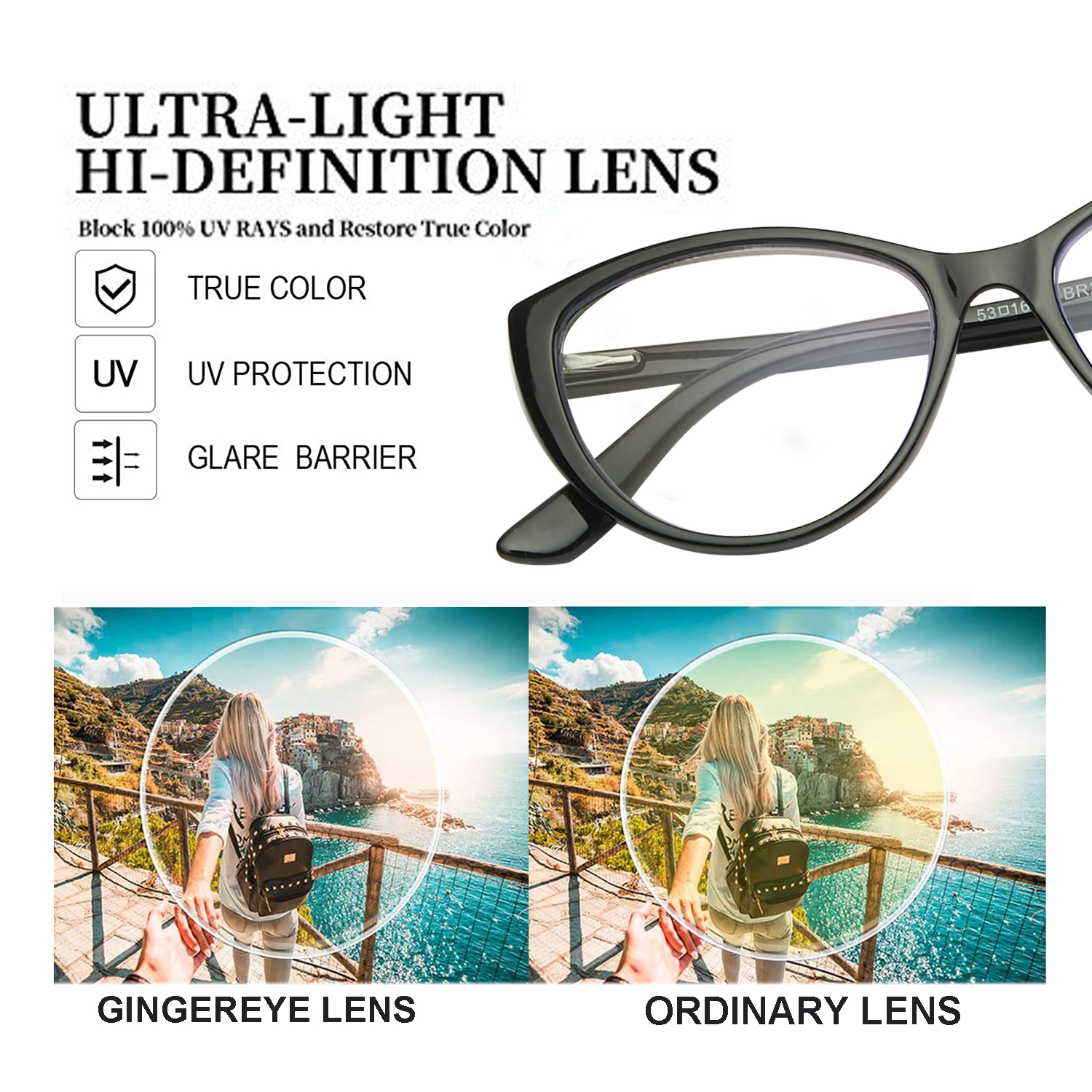 Fashion Ladies Cat Eye Blue Light Reading Glasses Women Anti-blue Light Reader W/Spring Hinge