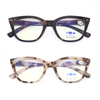 2 PACK Cat Eye Reading Glasses for Women ,Fashion Oversized Ladies Blue Light Blocking Readers