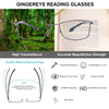 Blue Light Blocking Reading Glasses for Men Women Metal Quality Classic Frame Rectangle Style Comfort Spring Hinges Computer Readers