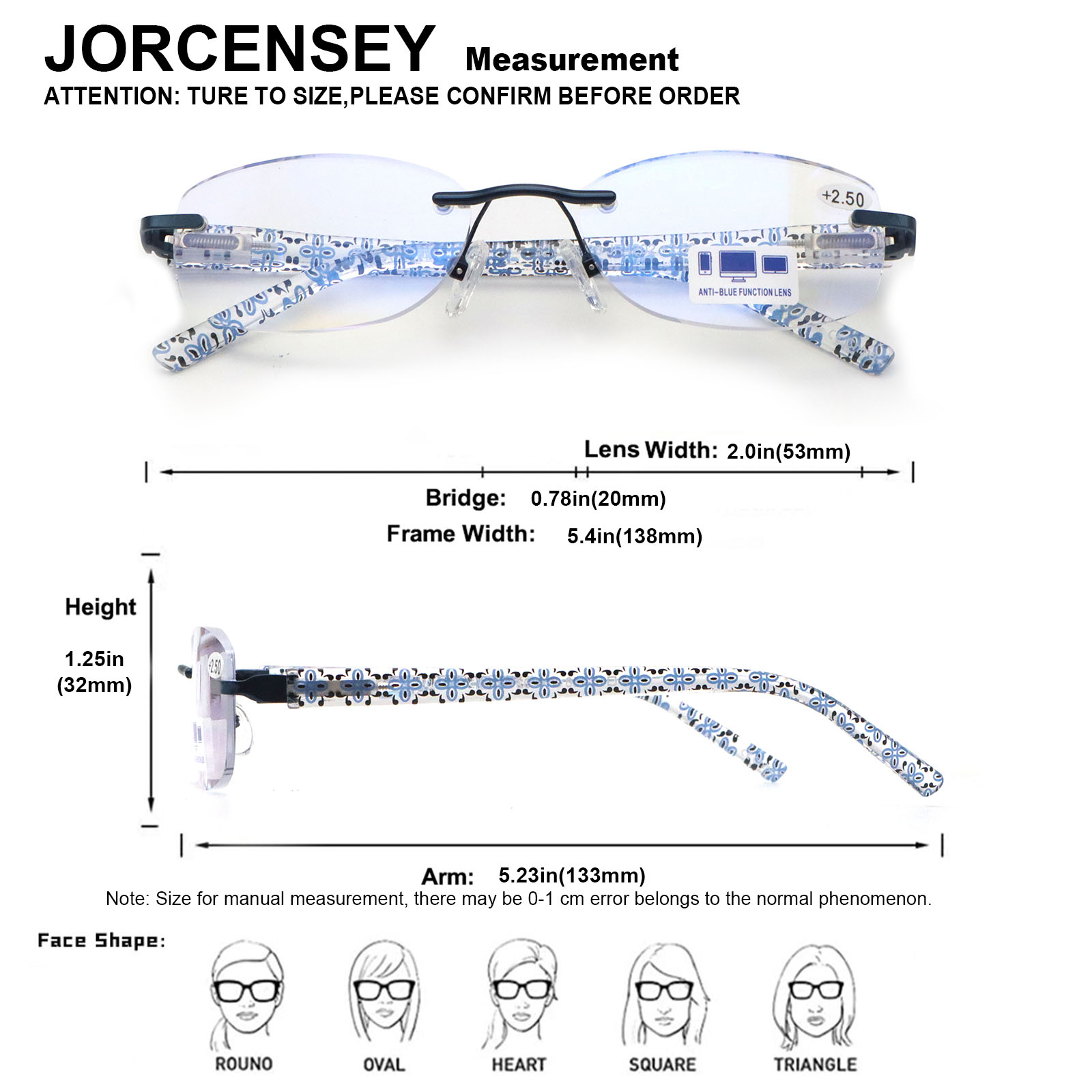 3 Pack Rimless Reading Glasses for Women Blue Light Blocking Readers Classic Computer Eyeglasses Mix