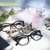2 PACK Cat Eye Reading Glasses for Women ,Fashion Oversized Ladies Blue Light Blocking Readers