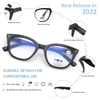 2 PACK Cat Eye Reading Glasses for Women ,Fashion Oversized Ladies Blue Light Blocking Readers