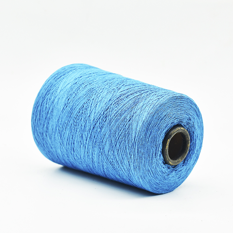 NE 20 2ply T BLUE RECYCLED YARN FOR KNITTING