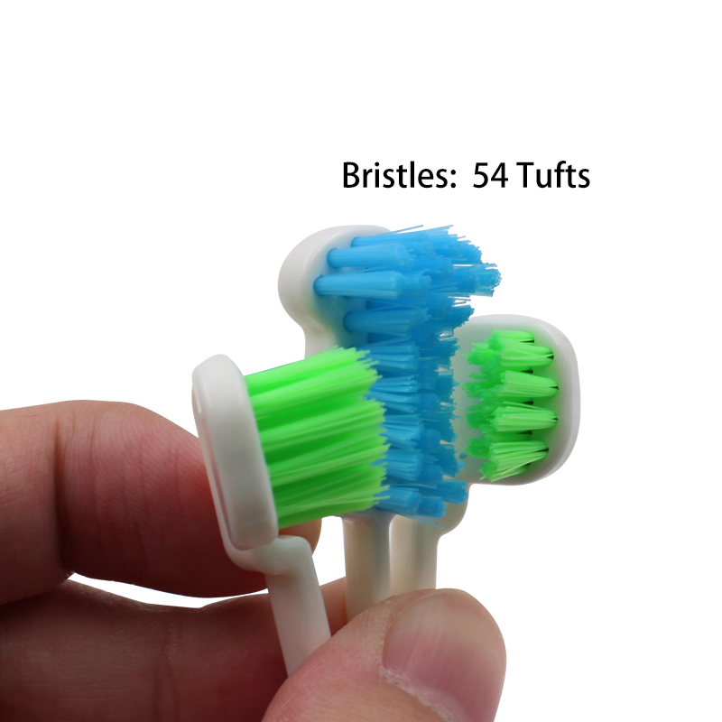 Three Sided Bristles, easy to clean Pets teeth at one moving action
