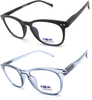Reading Glasses for Women 2 Pack GINGEREYE Trendy Blue Light Blocking Reader Anti Glare Filter Square Eyeglasses w/Spring Hinge