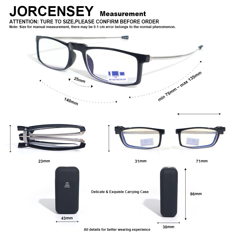 3 Pack Folding Reading Glasses Blue Light Blocking with Mini Portable Clip Case Men Women Small Readers Spring Hinge Pocket Eyeglasses