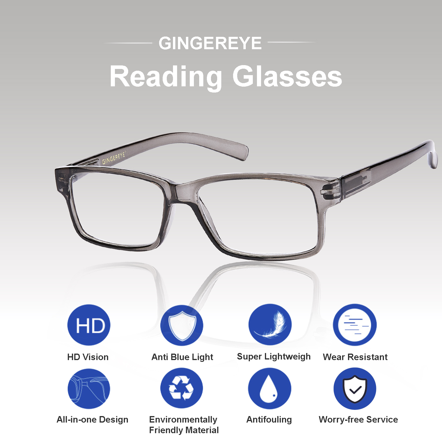 Unisex Reading Glasses 2021 New Blue Light Blcoking Computer Reader BR2003