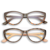 Fashion Ladies Cat Eye Blue Light Reading Glasses Women Anti-blue Light Reader W/Spring Hinge