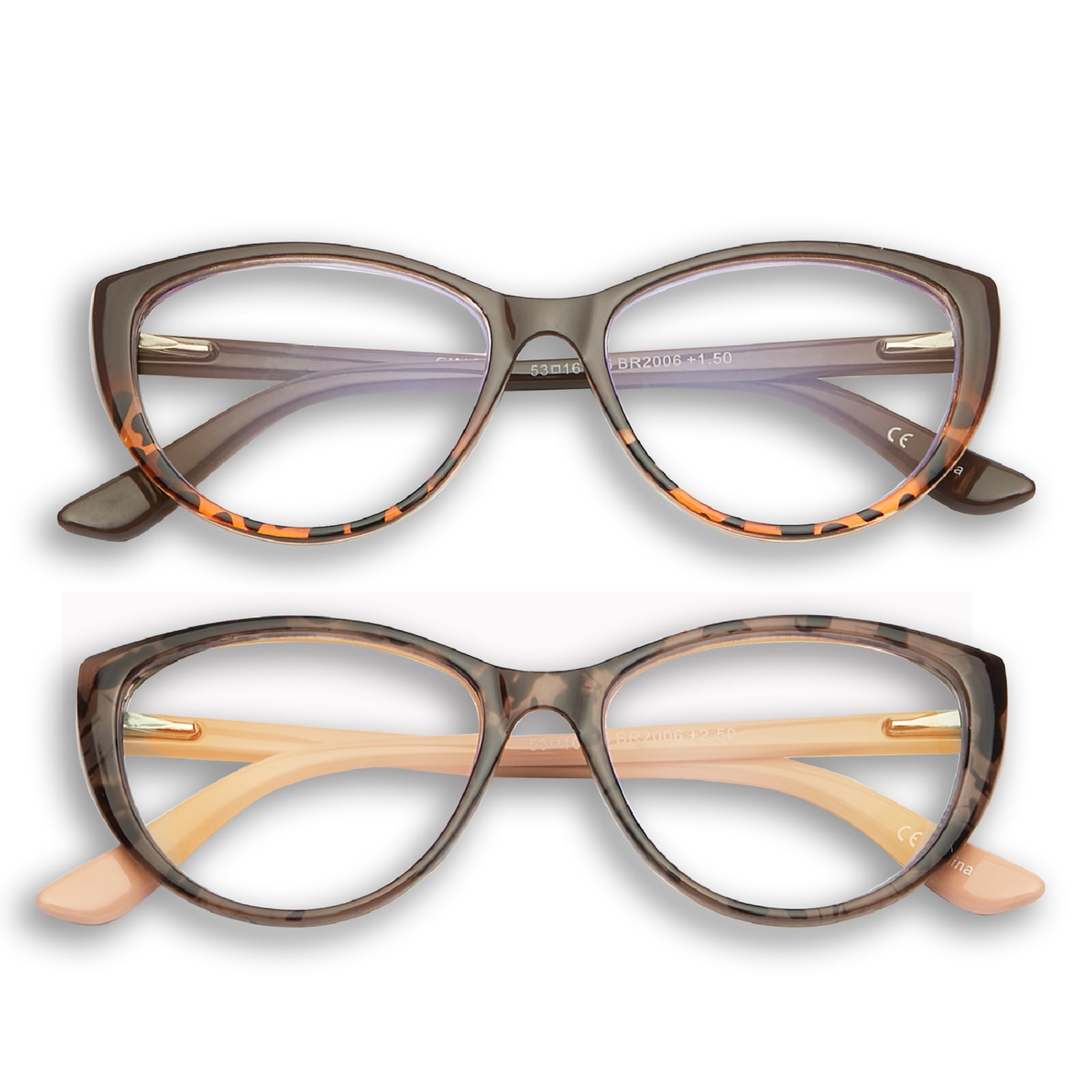 Fashion Ladies Cat Eye Blue Light Reading Glasses Women Anti-blue Light Reader W/Spring Hinge