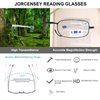 Reading Glasses 2 Pair Black and Red Readers Compact Folding Unisex Glasses for Reading Case Included