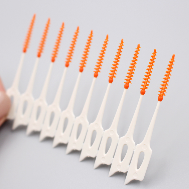 Soft elastic bristles help remove plaque and food particles