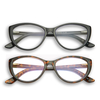 Fashion Ladies Cat Eye Blue Light Reading Glasses Women Anti-blue Light Reader W/Spring Hinge