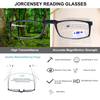 3 Pack Folding Reading Glasses Blue Light Blocking with Mini Portable Clip Case Men Women Small Readers Spring Hinge Pocket Eyeglasses