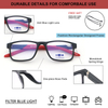 3 Pack Reading Glasses Blue Light Blocking for Men Women,Rectangular Frame Computer Readers with Spring Hinge Anti Glare UV Ray Filter Eyeglasses