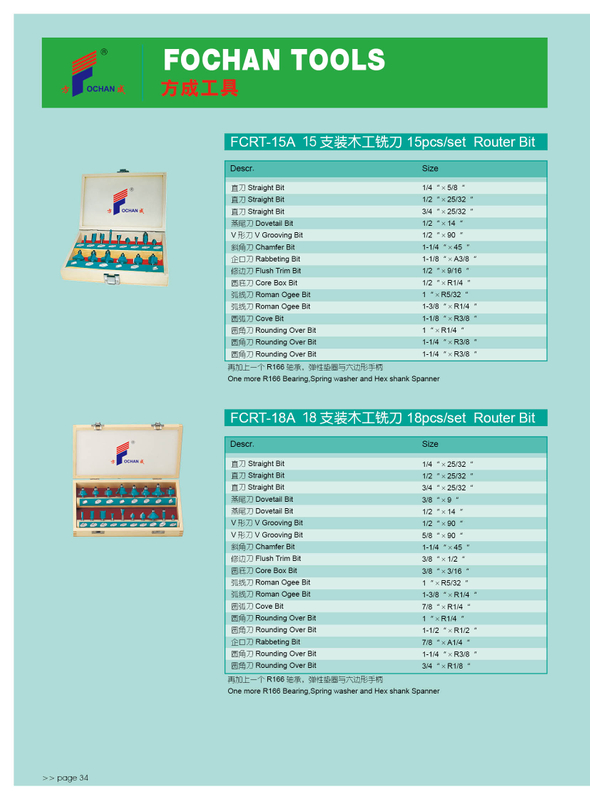 15pcs 18pcs Router bits set