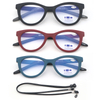 3 Pack Reading Glasses Blue Light Blocking for Women,Designer Cat Eye Frame Ladies Computer Readers with Flexible Spring Hinges