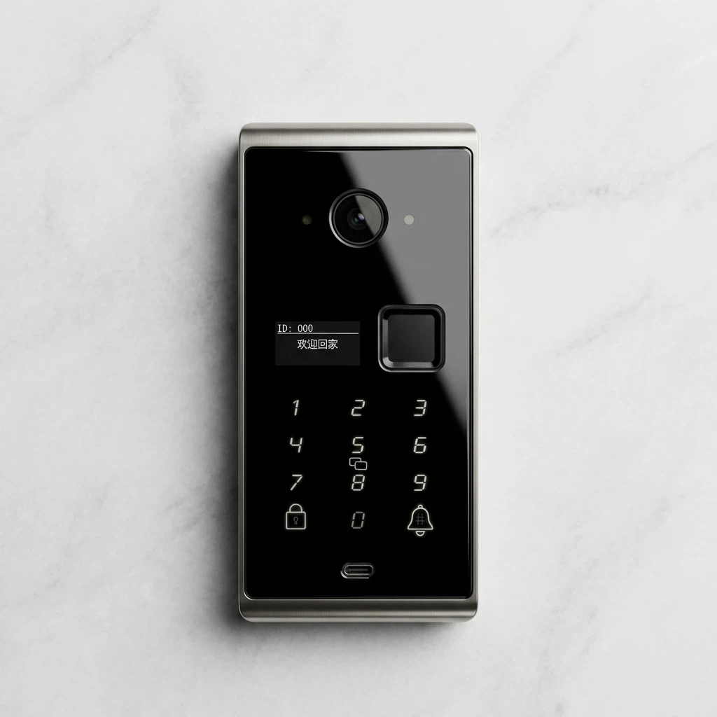 Modern Front Entry Smart Door Made of Heavy Duty Steel Material Offering Superior Security Features