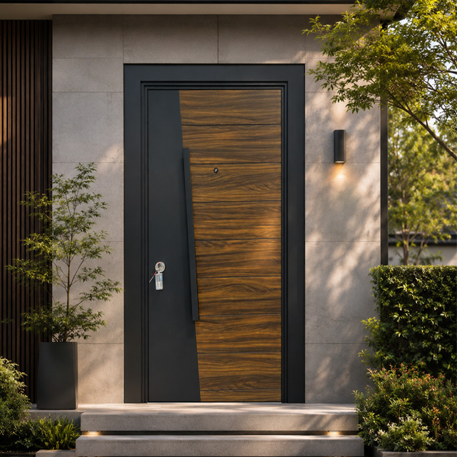 Luxury Customized Security Entry Front Steel Door Main Door for Buildings