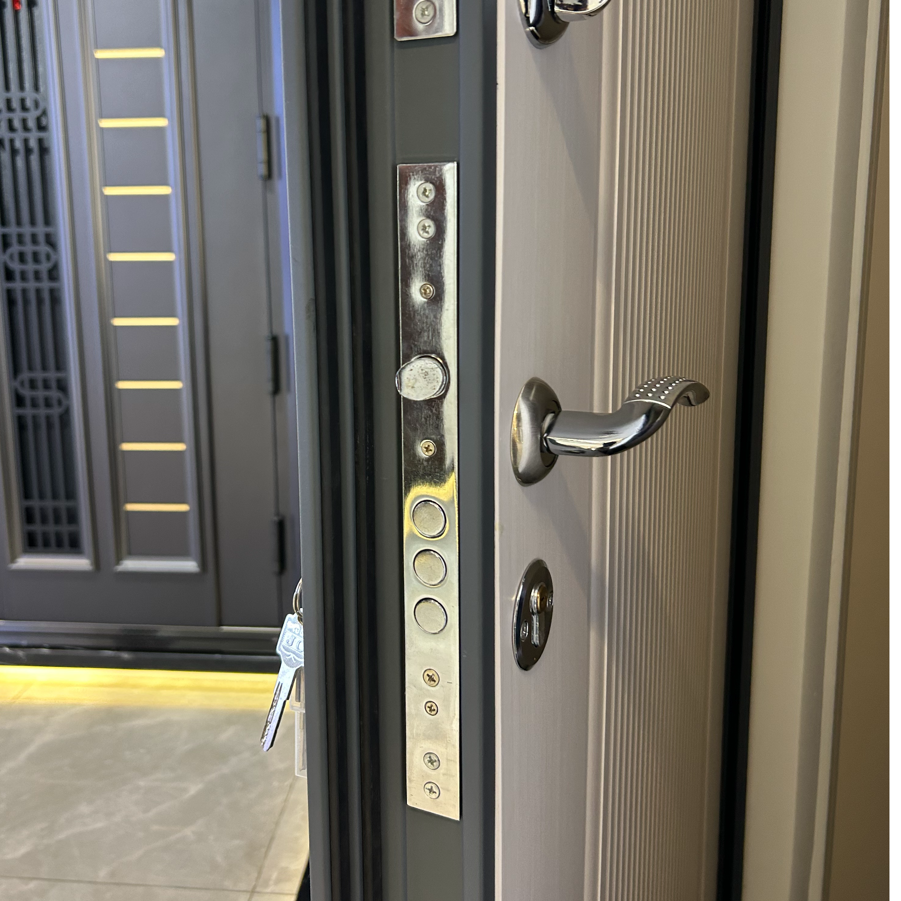 Steel Entry Door with Wood Finish Secure Single Front Russia Door