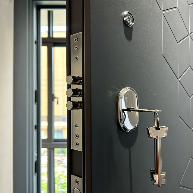 Modern Luxury Customized Steel Security Entry Door Main Door for Apartment