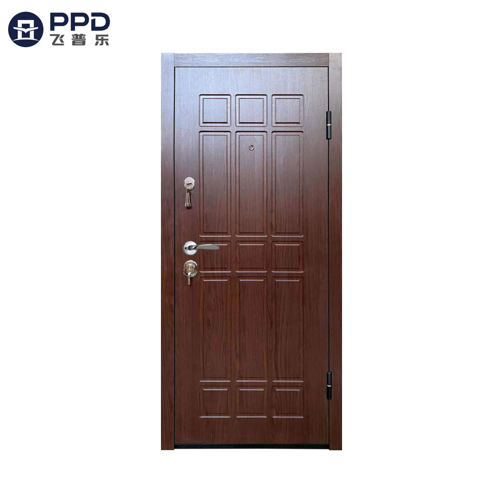 Custom Wholesale Factory Exterior Security Steel Door Russian Style Project Exterior Front Steel Entrance Door