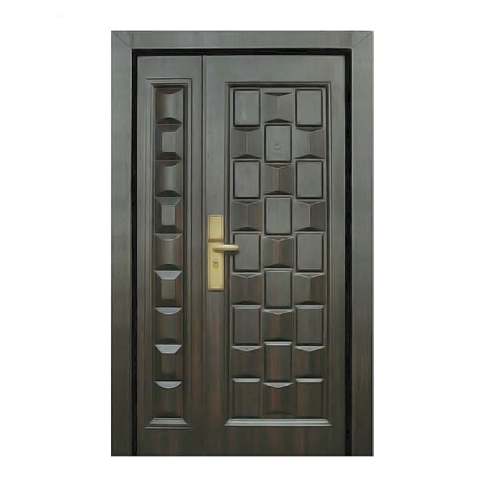 China Factory Modern Luxury Exterior Russian Steel Door Entry Front Metal Security Steel Wood Armored Door for Home