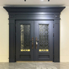 Secure Double Entry Door with Art Glass Design Premium Villa Door for Main Entrance