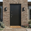 China Fancy Steel Russia Design Security Door Single Entry Front Black Back Wood Steel Doors