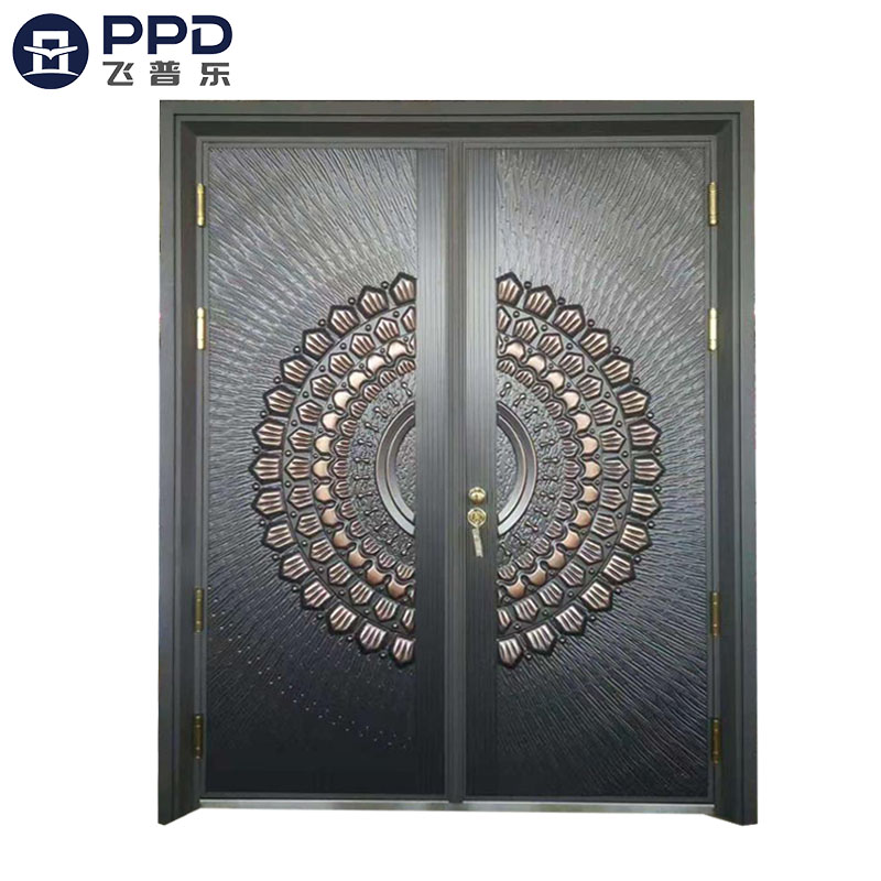 FPL-8006 Double Leaf Stainless Steel Panel Aluminium Cast Door