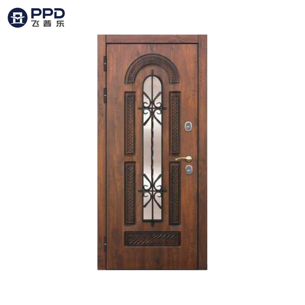 Modern Apartment Main Door Mirror Glass Design Residential Exterior Security Russian Market Steel Doors For Home