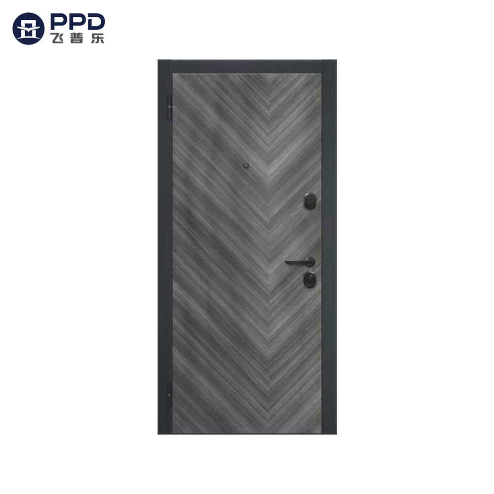 China Factory Modern Luxury Exterior Russian Steel Door Entry Front Metal Security Steel Wood Armored Door for Home