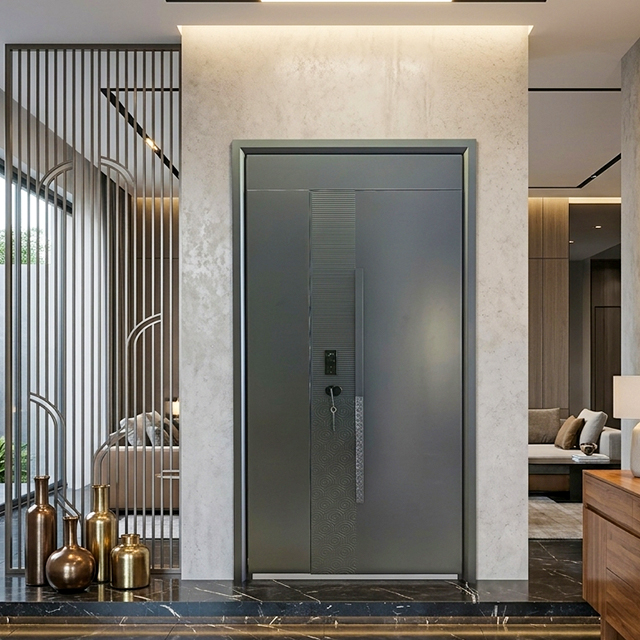 Factory Direct Sale Smart Security Steel Door Modern Design for Home