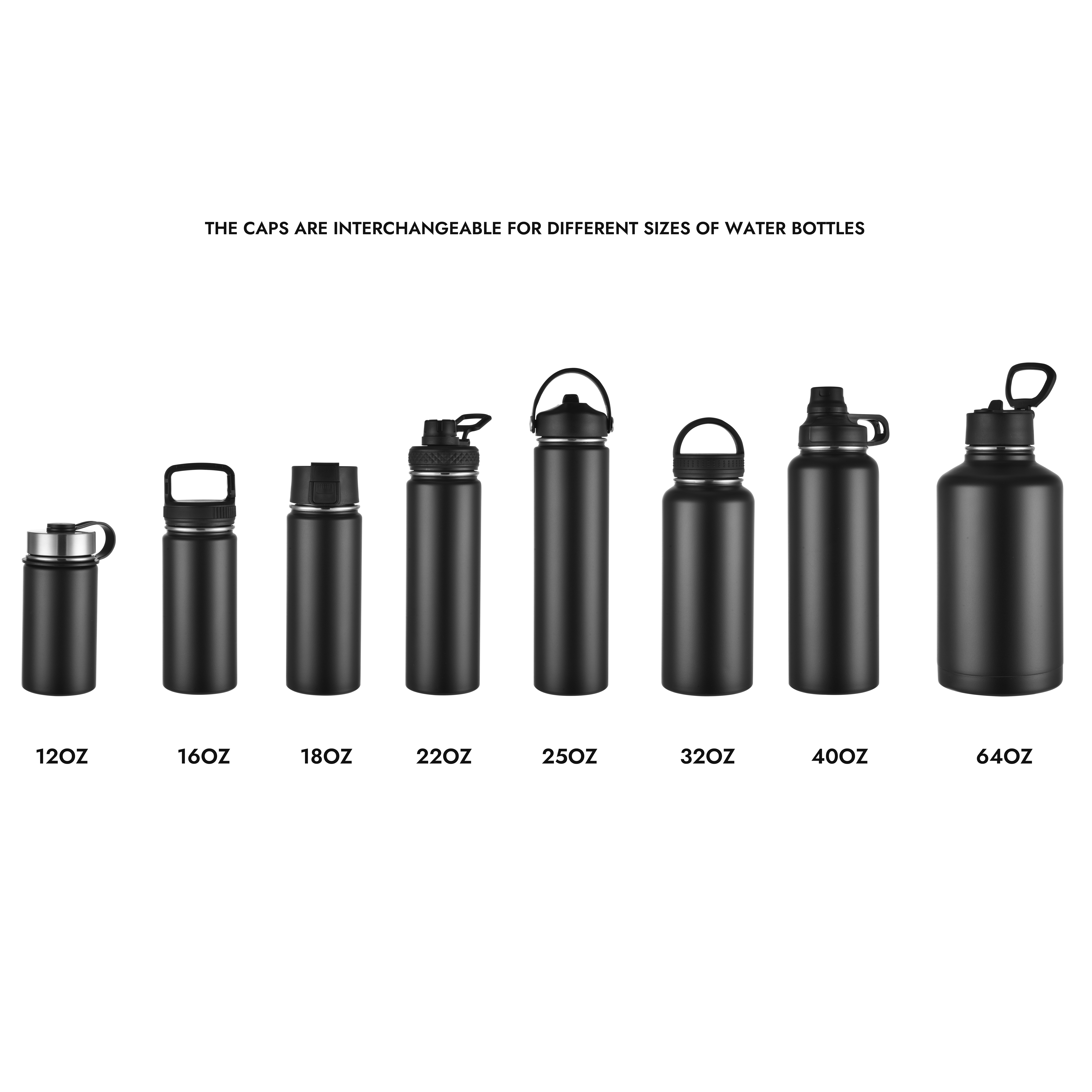 12oz 16oz 18oz 32oz 64oz Double Wall Insulated Stainless Steel Sports Vacuum Flask Water Bottle With Custom Logo