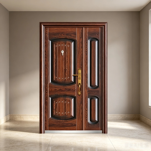 Heavy Duty Steel Door Modern Design for Front Entrance and Exterior Building Protection