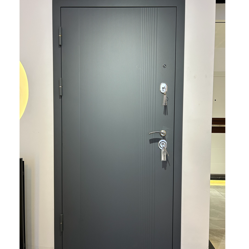 Steel Entry Door with Wood Finish Secure Single Front Russia Door