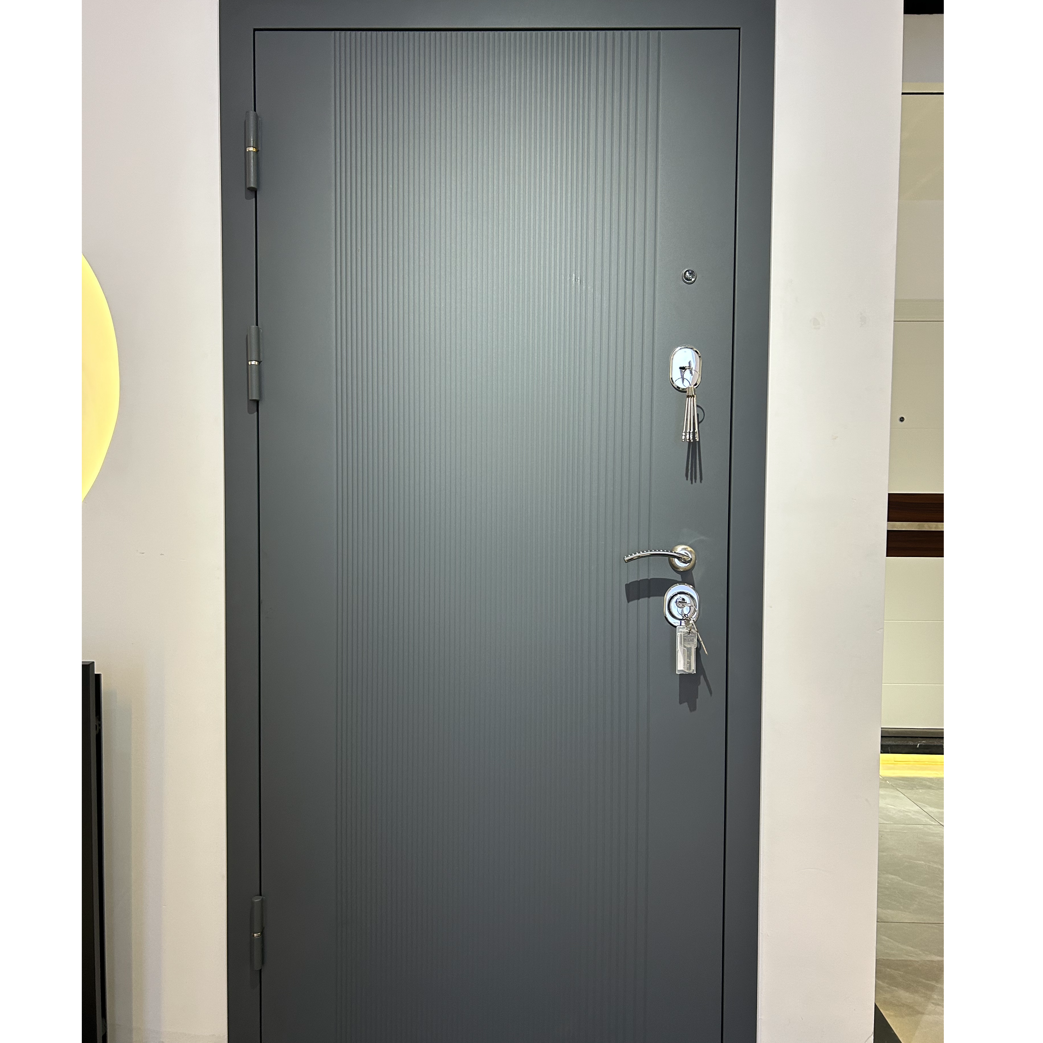 Steel Entry Door with Wood Finish Secure Single Front Russia Door