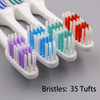 Cepillo de dientes adulto de mango plano con logotipo personalizado de nylon cerdas personalizadas