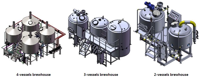 2/3/4 vessels beer brewhouse