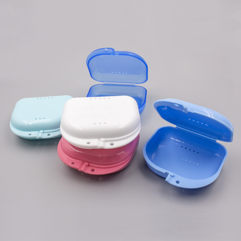 自定义彩色徽标食品级塑料牙齿容器义齿盒
