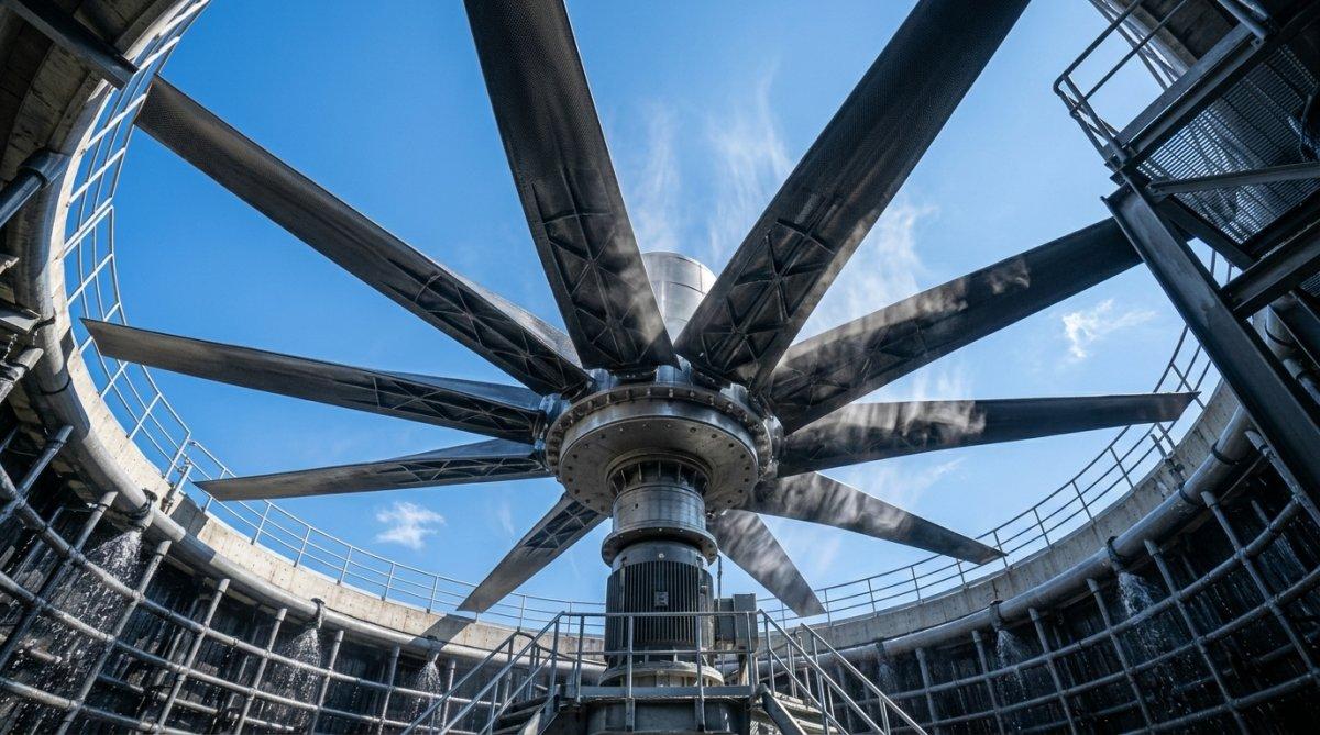 Industrial Cooling Tower Axial Fan Blades and Hub برج التبريد الصناعي المحوري ريش المروحة والمحور