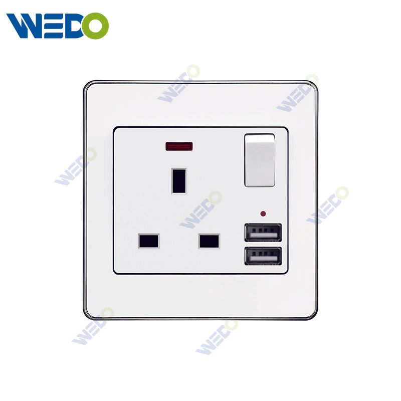 C73 13a التبديل مأخذ + 2USB الجدار التبديل التبديل الجدار التبديل المقبس مصنع جو بسيط صنع في الصين 4 عصابة 4 سلك