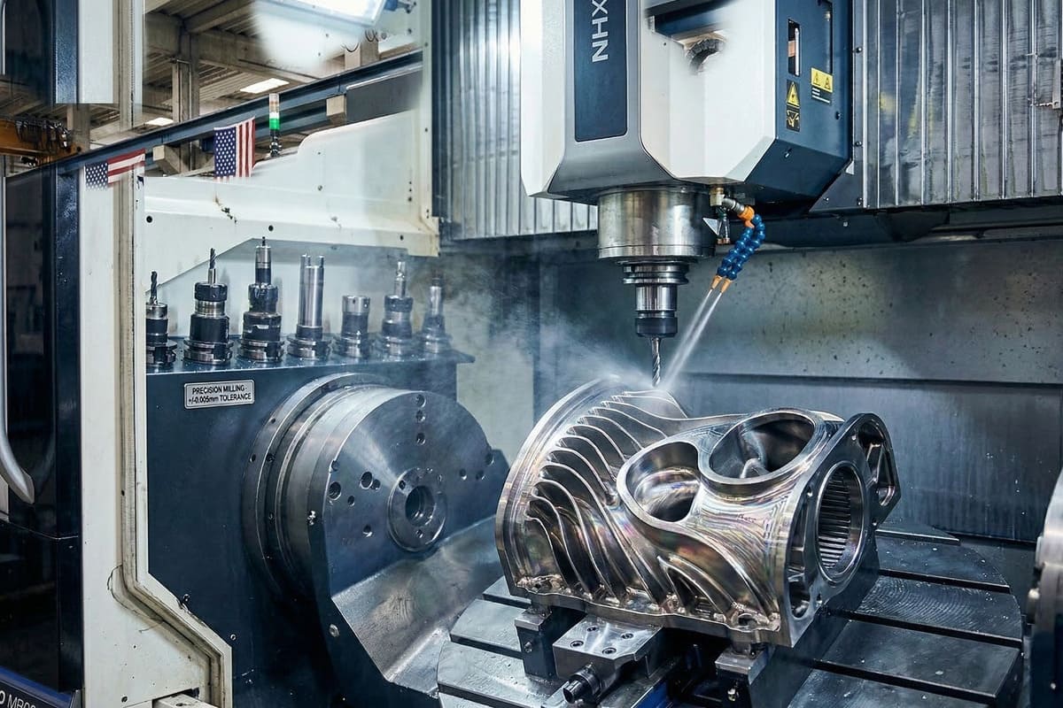 CNC milling of precision metal parts 複雑な精密部品を製造する多軸 CNC マシニング センター