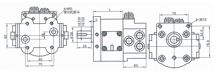 CBSF-D300 Series Bidirectional Compound Gear Pump pic Obousměrné sdružené zubové čerpadlo řady CBSF-D300 obr