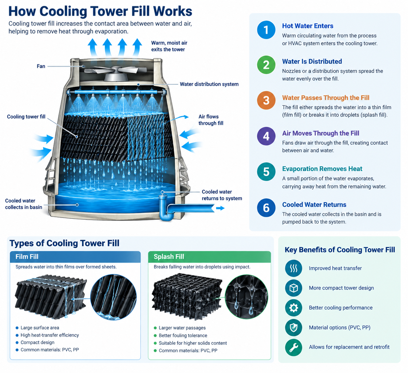 cooling Tower fills chladicí věž Výplně