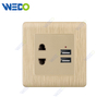 C20 86mm * 86mm Home Switch White / Silver / Gold 2 PIN-код + USB / 2 PIN-код + 2USB Light Electric Seet Switch Cover с сертификатом IEC